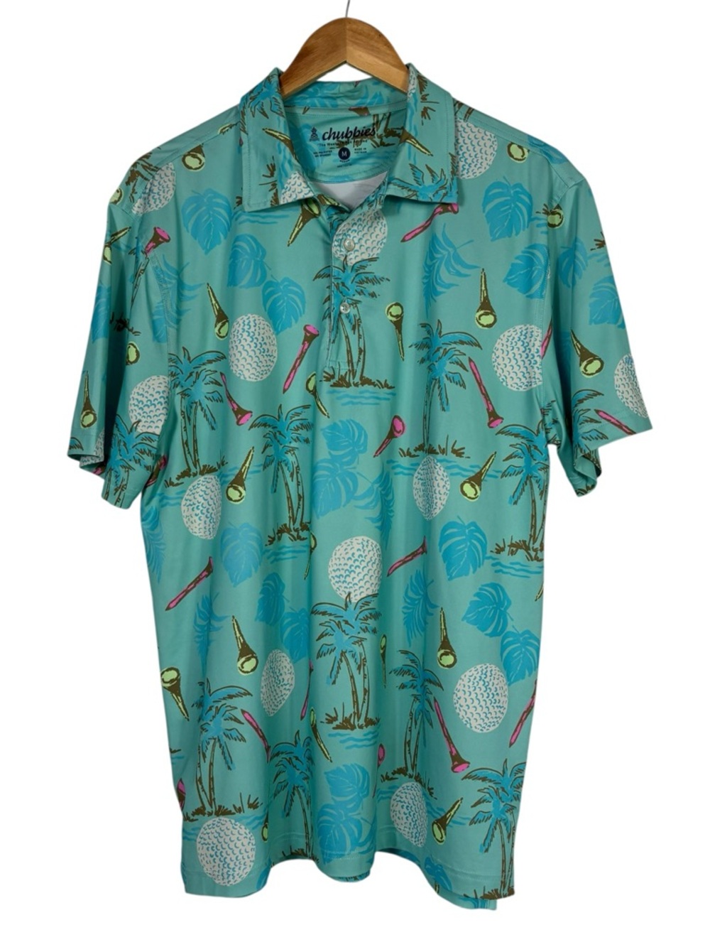 Chubbies The Bogey Monster Performance Polo Shirt Men's Medium Short Sleeve Golf
